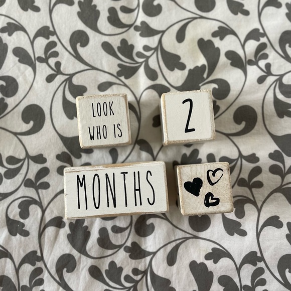 Baby Monthly Milestone Blocks Rae Dun - Picture 3 of 4